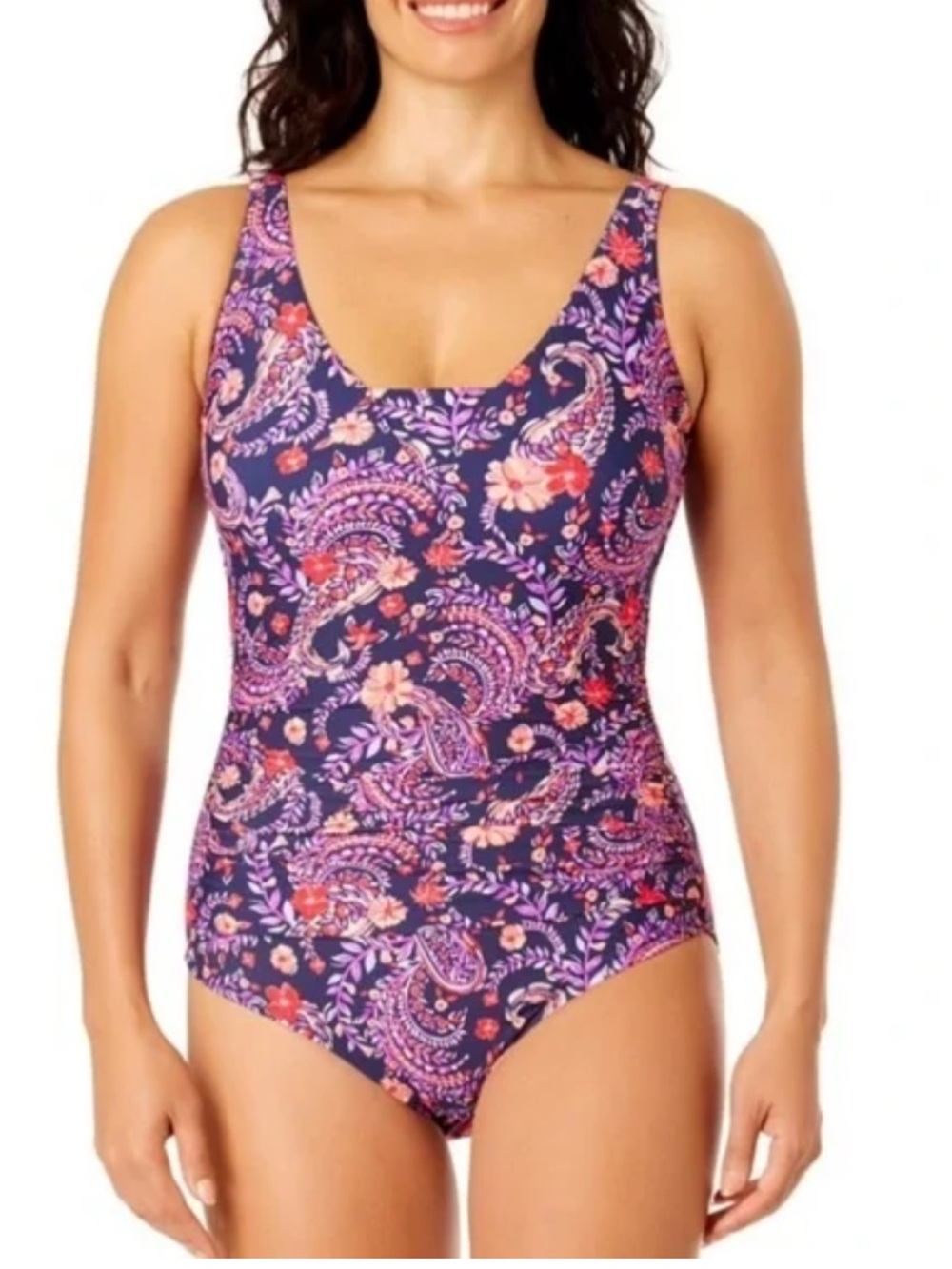 Lands' End Slimming Grecian Swim Suit One Piece Swimsuit Size‎ S